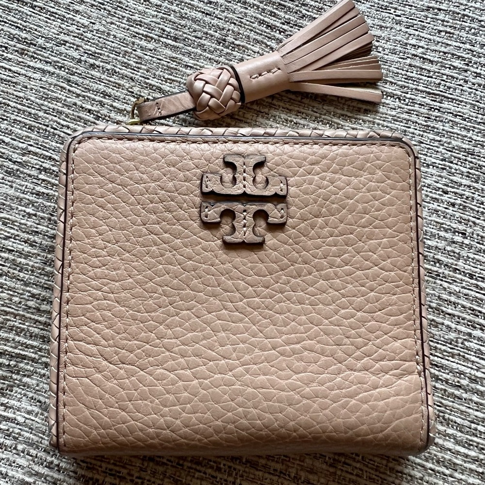 Tory Burch small tan leather wallet